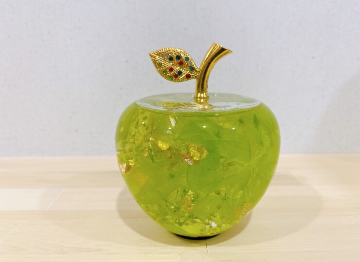 りんご型ハーバリウム 緑色 | HararaCraft/はららクラフト